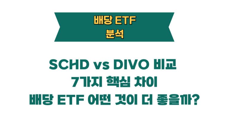 SCHD vs DIVO 비교 7가지 핵심 차이, 배당 ETF 어떤 것이 더 좋을까?