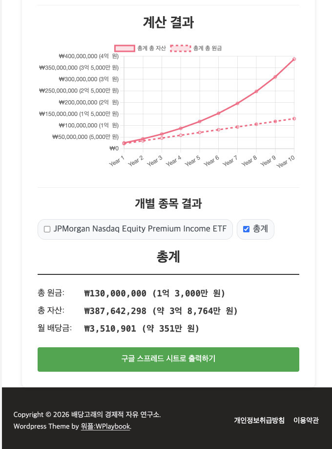 JEPQ 배당금 계산기