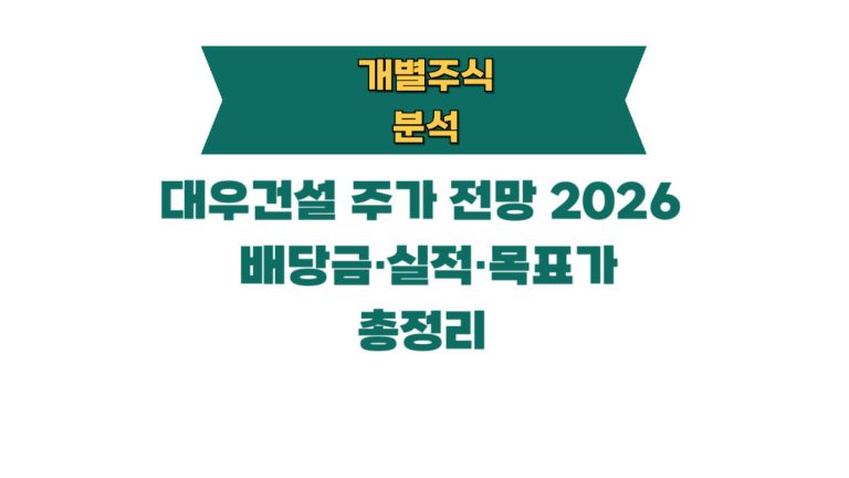 대우건설 주가 전망