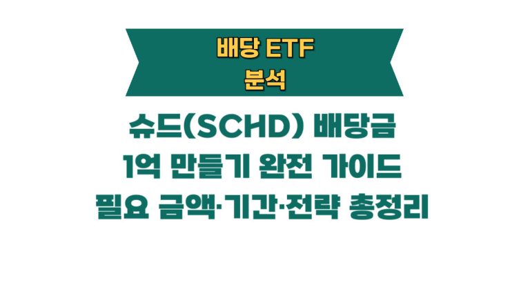 슈드(SCHD) 배당금 1억 만들기 완전 가이드 — 필요 금액·기간·전략 총정리