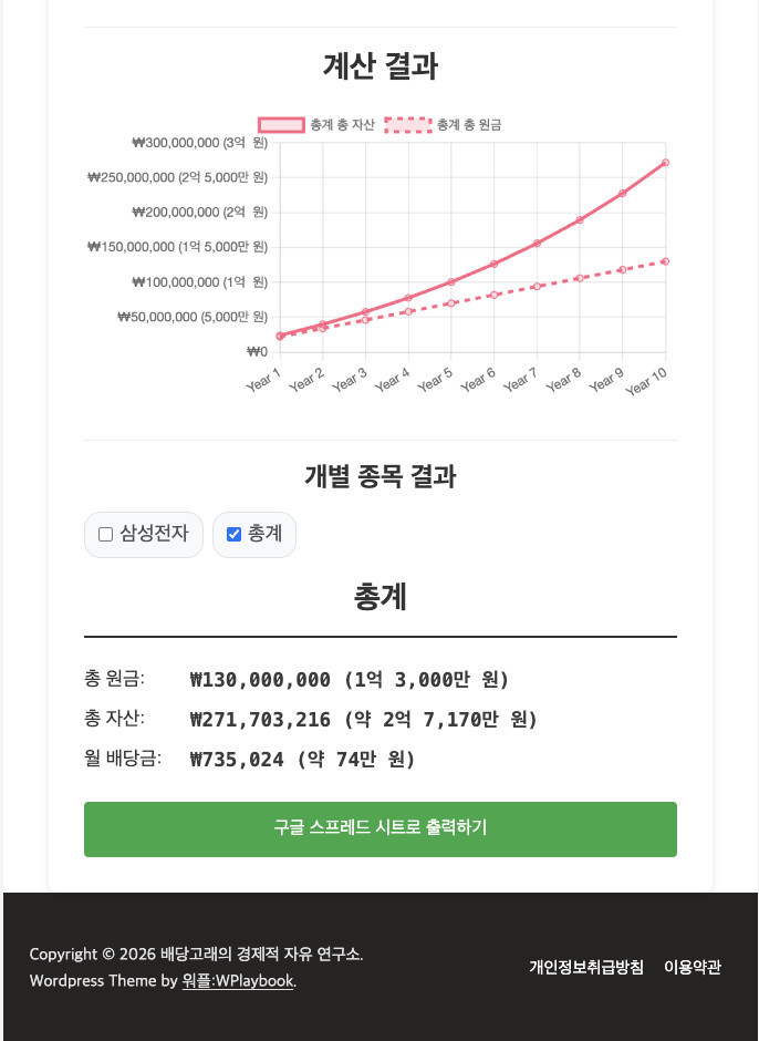 schd 배당금 계산기